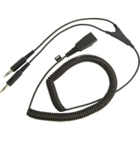 Cordon Jabra coiled Qd avec deux connecteurs...