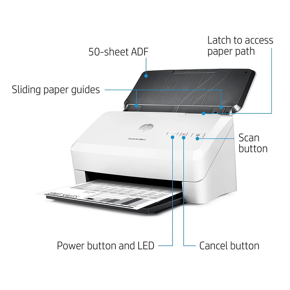 Scanner à alimentation feuille à feuille s3 HP Scanjet Pro 3000 (L2753A)
