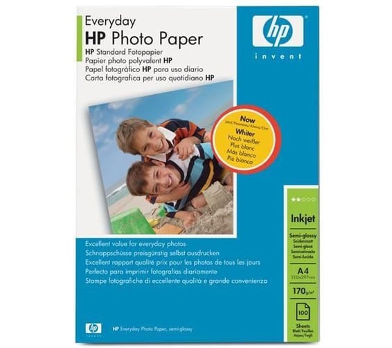 Papier photo brillant HP Everyday - 100 feuilles, A4, 210 x 297 mm (Q2510A)