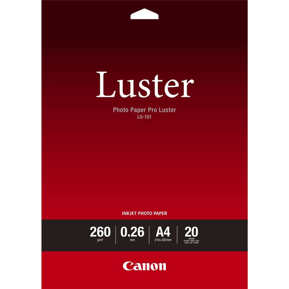 Papier Photo Professionnel Lustré Canon LU-101 A4 - 20 feuilles — image 1