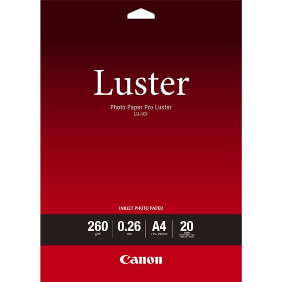 Papier Photo Professionnel Lustré Canon LU-101 A4 - 20 feuilles