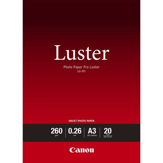 Papier Photo Professionnel Lustré Canon LU-101 A3 - 20 feuilles