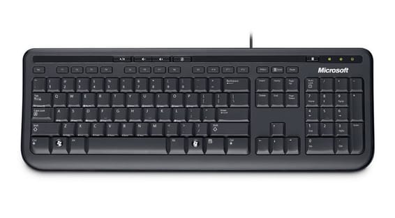 Clavier Microsoft Wired Keyboard 600 - Noir (AZERTY, Français)