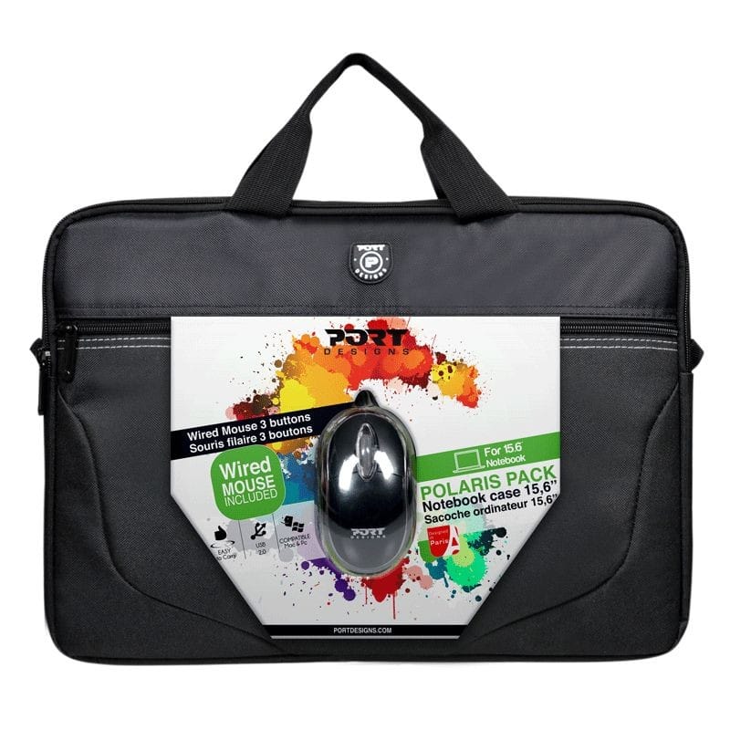 POLARIS Pack Sacoche Pc Portable 15 Top Loading et Souris USB - Port Designs (501730) — image 3