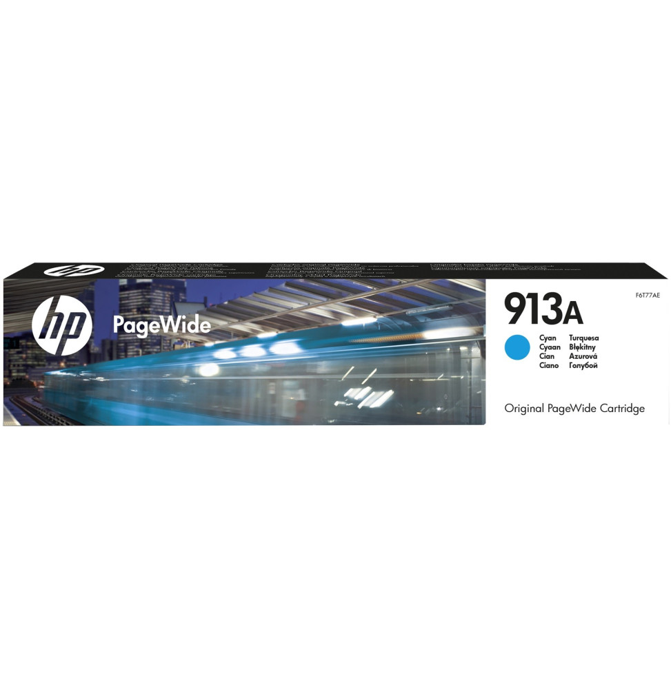 HP 913A Cyan - Cartouche PageWide HP d'origine (F6T77AE)