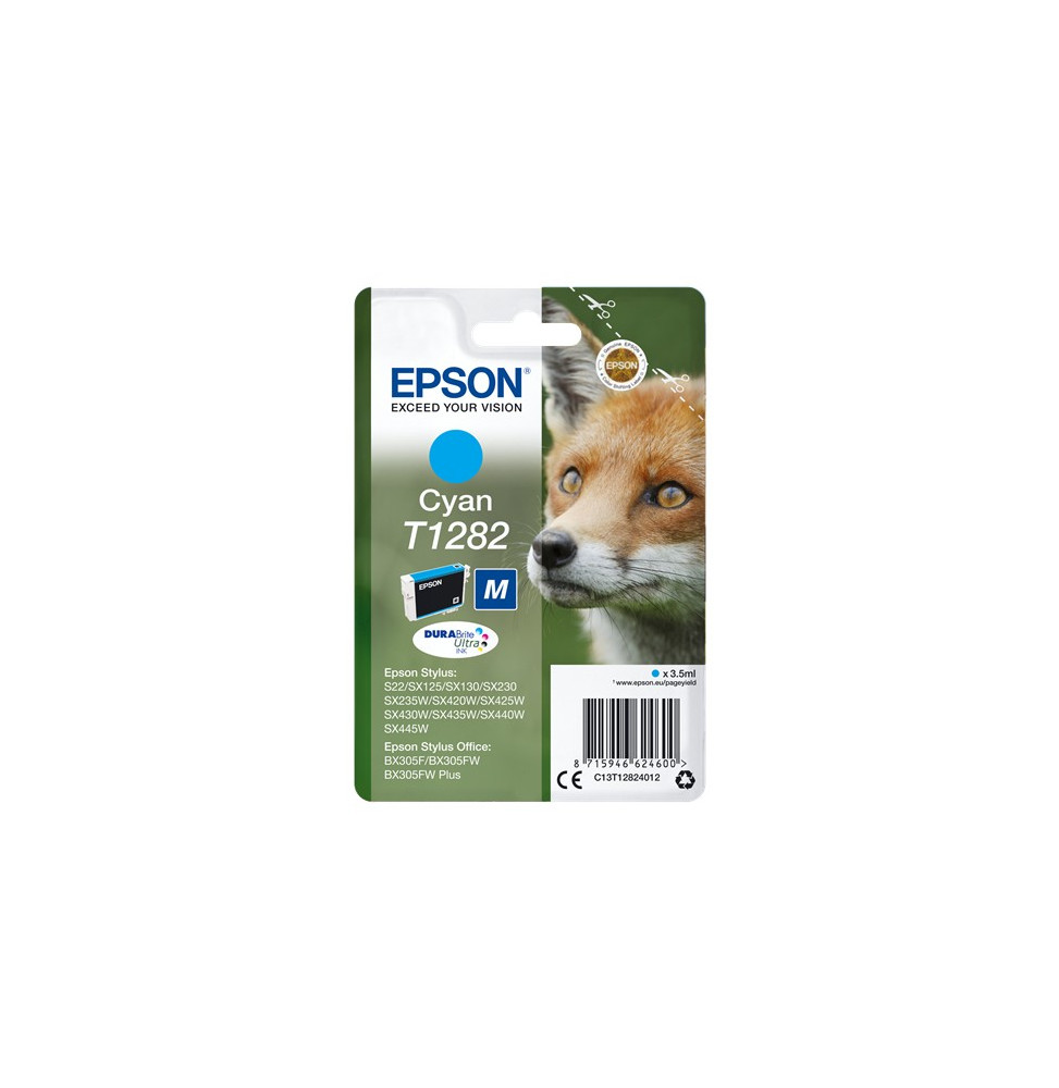 Cartouche Epson Renard - Encre DURABrite Ultra Cyan (C13T12824012)