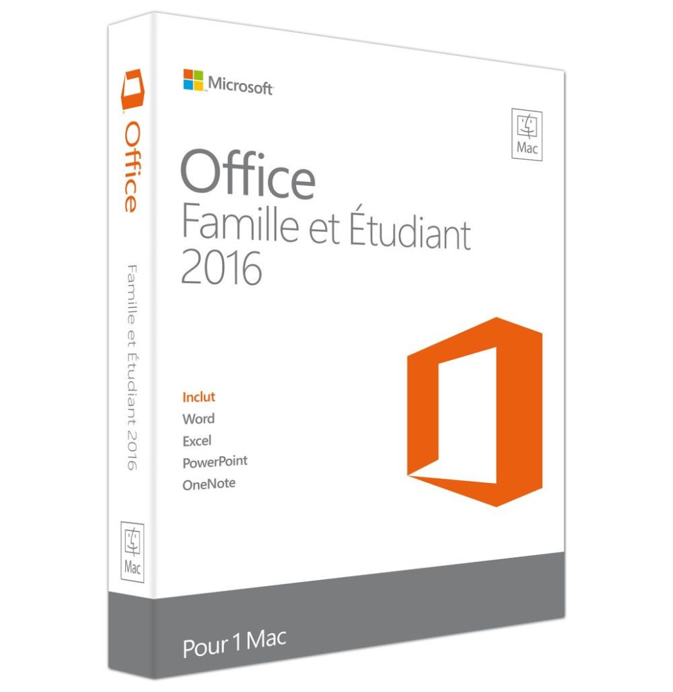 Microsoft Office Famille et Étudiant 2016 pour Mac (GZA-00929)