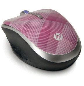 Souris optique mobile sans fil HP 2,4 GHz (raspberry plaid) (LG143AA)