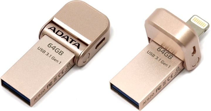 Clé USB ADATA i-Memory AI920 - 64 GB USB 3.1 - Rose Dorée — image 2