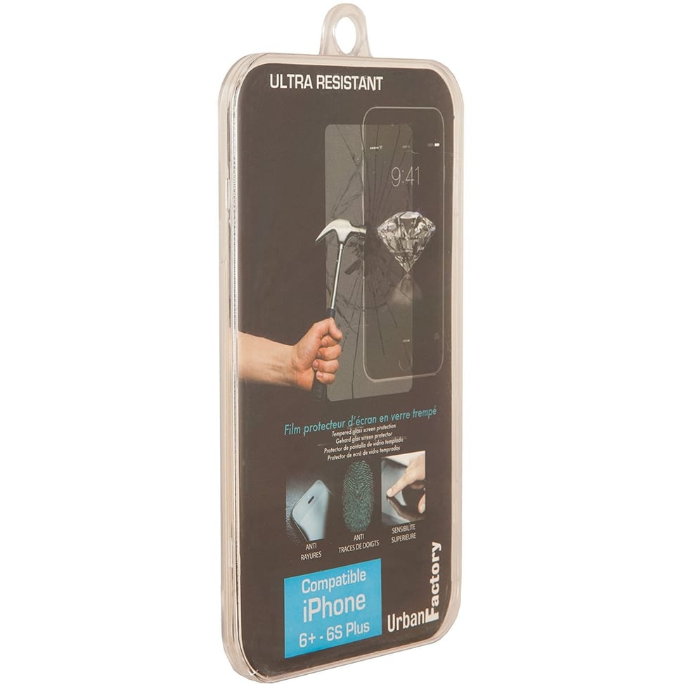 Protecteur d’Écran Urban Factory en Verre Trempé pour iPhone 6+ et 6S+ — image 2