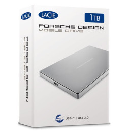 Disque dur externe 2.5" en aluminium LaCie Porsche Design Mobile Drive Silver - USB 3.1 Type-C