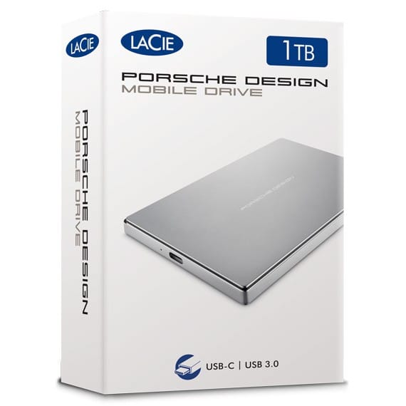 Disque dur externe 2.5" en aluminium LaCie Porsche Design Mobile Drive Silver - USB 3.1 Type-C