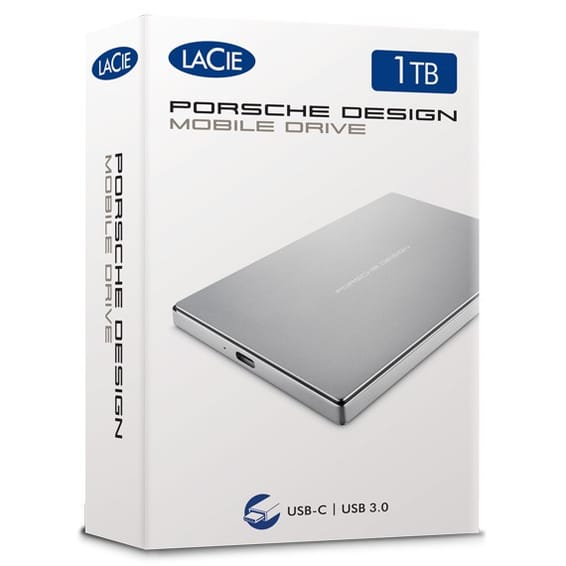 Disque dur portable en aluminium LaCie Porsche Design Mobile Drive Silver - USB 3.1 Type-C