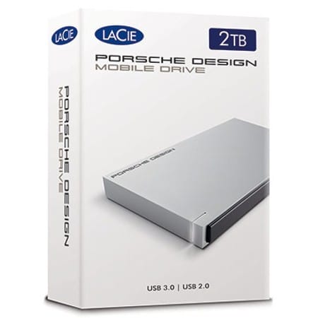 Disque dur externe 2.5" en aluminium LaCie Porsche Design Mobile Drive Silver - USB 3.1 Type-C