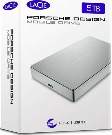 Disque dur externe 2.5" en aluminium LaCie Porsche Design Mobile Drive Silver - USB 3.1 Type-C
