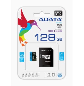 Carte microSD ADATA Premier 128 Go microSDXC UHS-I A1 V10 avec adaptateur (AUSDX128GUICL10A1-RA1) — image 4