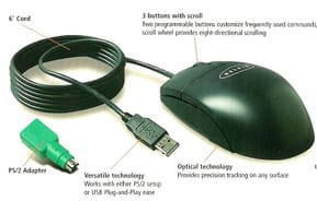 Souris optique Belkin 3 boutons USB et PS/2 - Noir