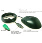 Souris optique 3 boutons USB et PS/2 - Noir