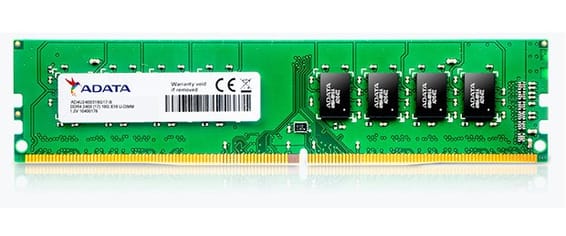 Barrette mémoire PC Bureau ADATA DDR4 UDIMM 2400 512x16 4GB 17 SINGLE TRAY PC4-19200