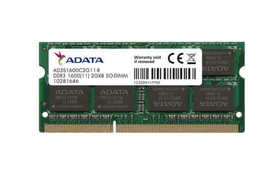 Barrette mémoire PC Portable ADATA DDR3 SODIMM 1600 512x8 8GB 11SINGLE TRAY PC3-12800