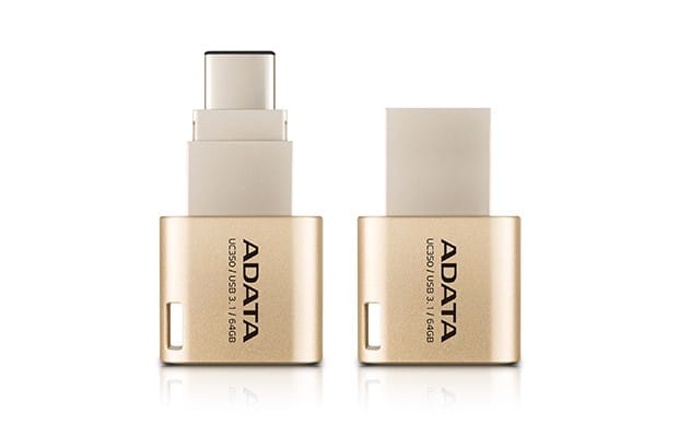 Clé USB Adata Type-C USB 3.1 32GB Doré (AUC350-32G-CGD) — image 3