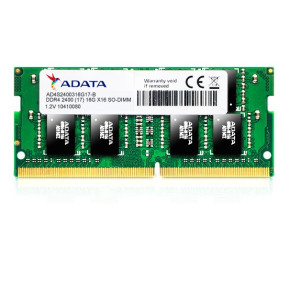 Barrette mémoire PC Portable ADATA 4GB DDR4 SODIMM 2400 MHz PC4-19200 (ADA-4S2400J4G17-S)