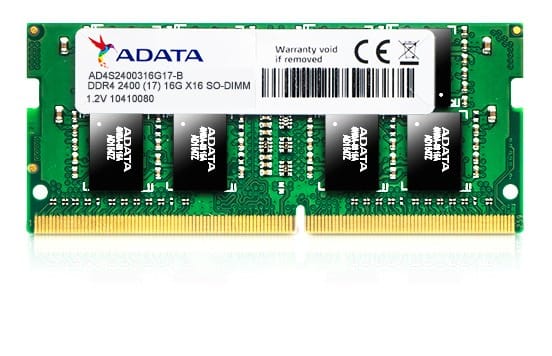 Barrette mémoire PC Portable ADATA 4GB DDR4 SODIMM 2400 MHz PC4-19200 (ADA-4S2400J4G17-S)
