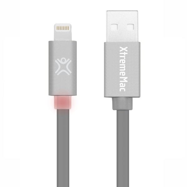 Câble Lightning XtremeMAc à LED Plat - 1,2 m Gris (XCL-FLD-13) — image 1