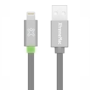 Câble Lightning XtremeMAc à LED Plat - 1,2 m Gris (XCL-FLD-13) — image 2