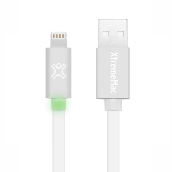 Câble Lightning XtremeMAc à LED Plat - 1,2 m Blanc / Argent (XCL-FLD-83) — image 2