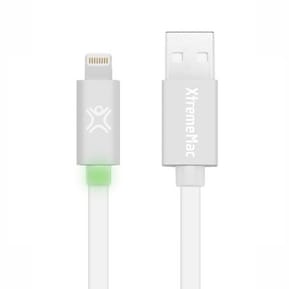 Câble Lightning XtremeMAc à LED Plat - 1,2 m Blanc / Argent (XCL-FLD-83) — image 2