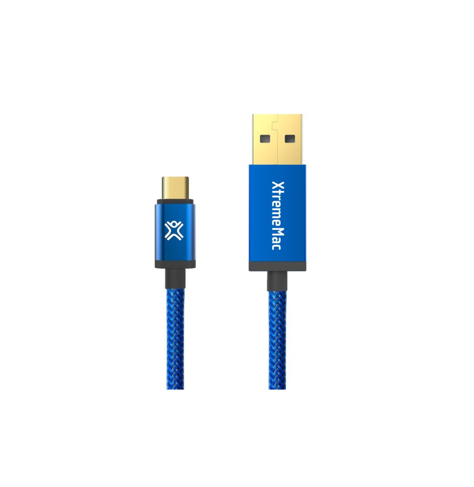 Câble USB-A XtremeMac Reversible à USB-C - 1,2 m - Bleu (XCL-UCA-23)