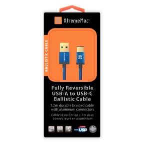 Câble USB-A XtremeMac Reversible à USB-C - 1,2 m - Bleu (XCL-UCA-23) — image 5