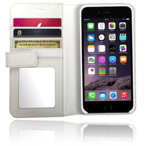 Etui XtremeMac En Cuir X-Wallet - Miroir Pour IPhone 6 / S / Plus - Blanc (IPP-XW6-03)