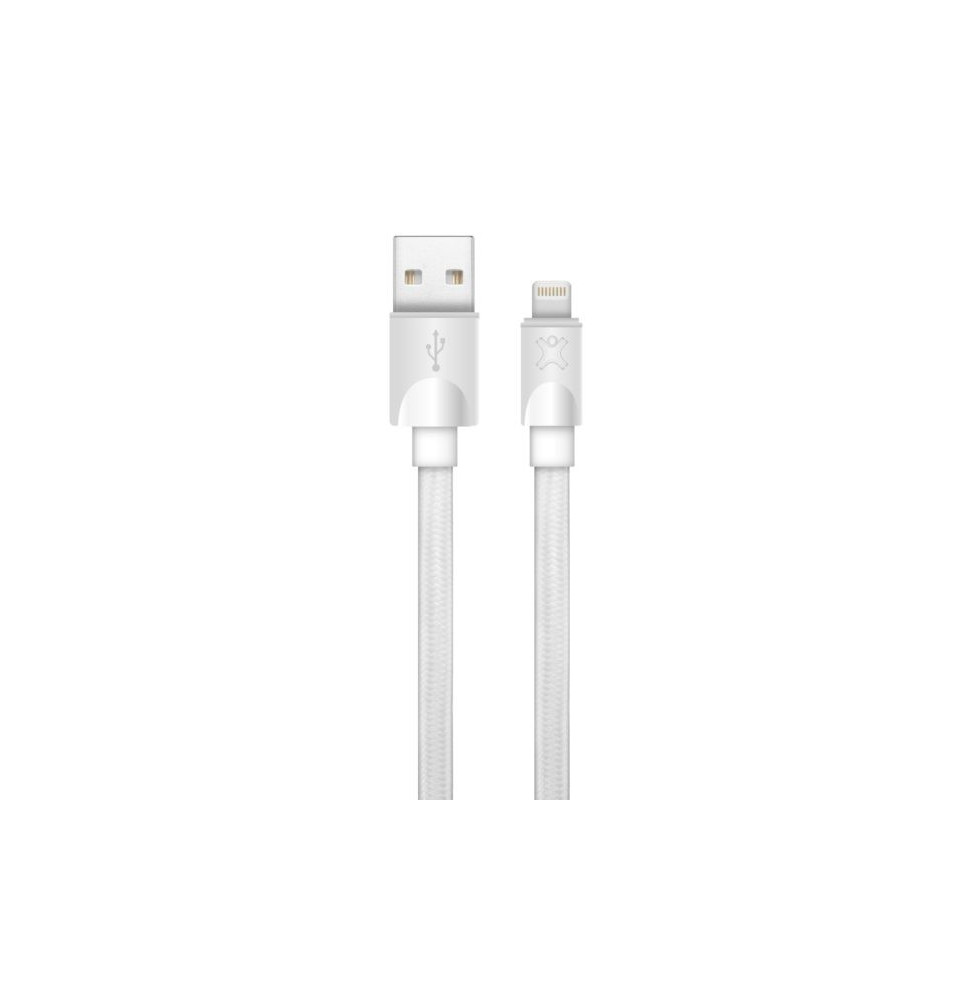 Câble Lightning XtremeMAc Plat pour iPhone - 1 m - Blanc (XCL-USB-03)