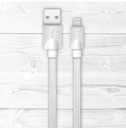 Câble Lightning XtremeMAc Plat pour iPhone - 1 m - Blanc (XCL-USB-03)
