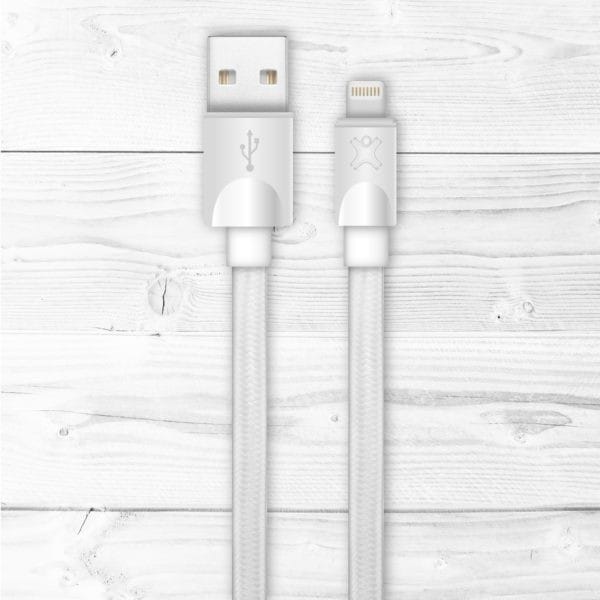 Câble Lightning XtremeMAc Plat pour iPhone - 1 m - Blanc (XCL-USB-03) — image 2