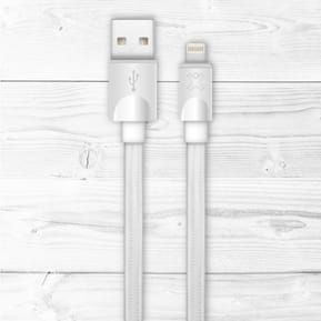 Câble Lightning XtremeMAc Plat pour iPhone - 1 m - Blanc (XCL-USB-03) — image 2