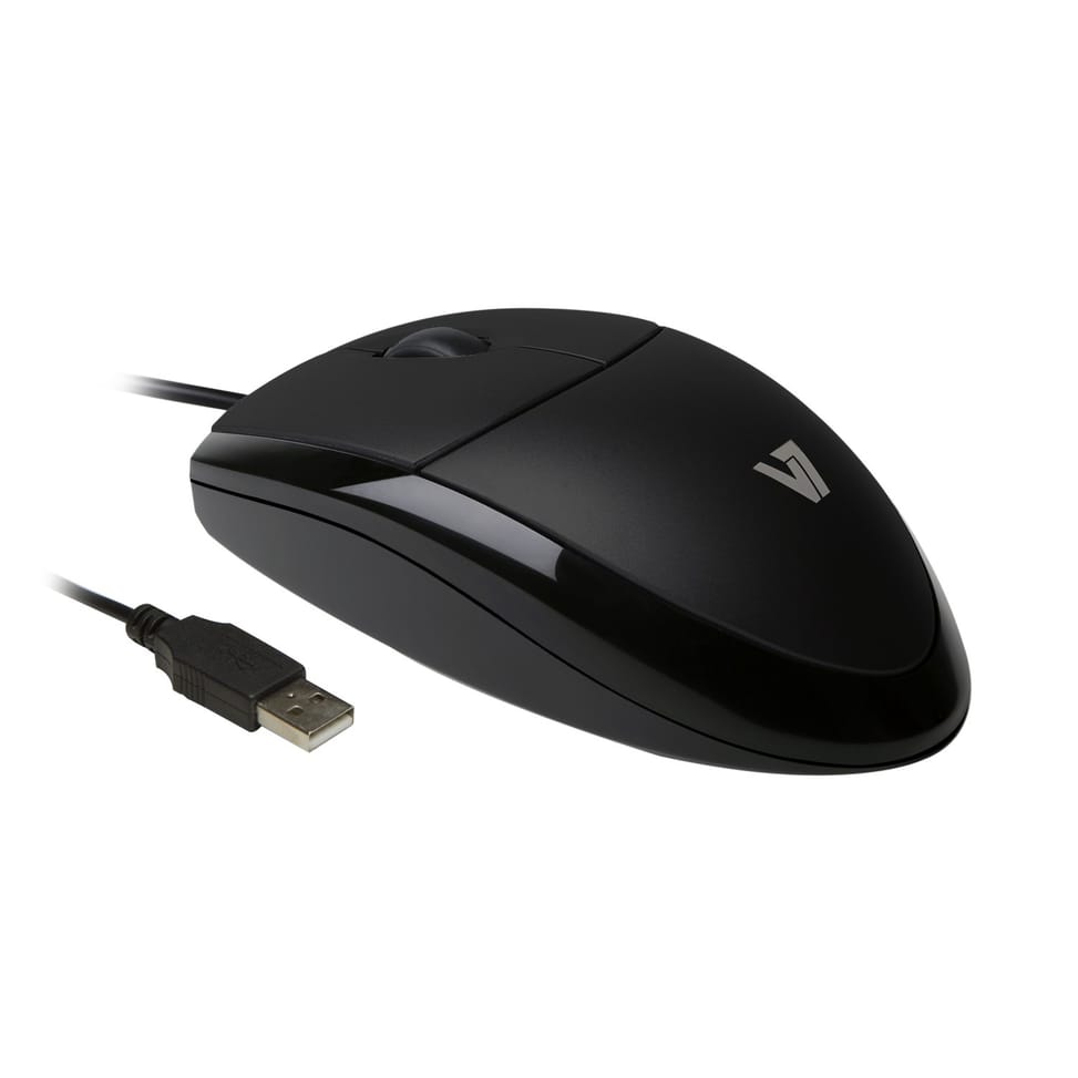 Souris USB V7 Filaire à LED optique - Noir (MV3000010-BLK-5E) — image 2