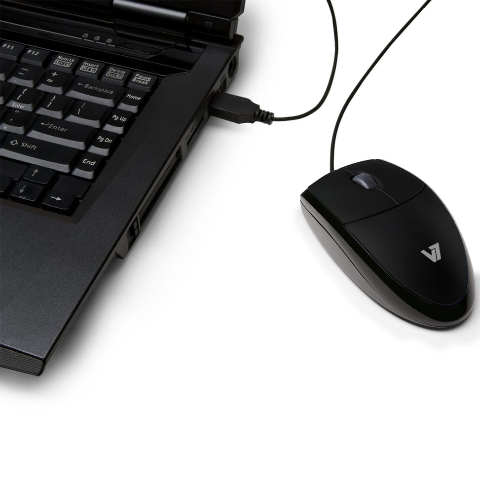 Souris USB V7 Filaire à LED optique - Noir (MV3000010-BLK-5E) — image 5