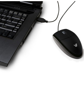 Souris USB V7 Filaire à LED optique - Noir (MV3000010-BLK-5E)