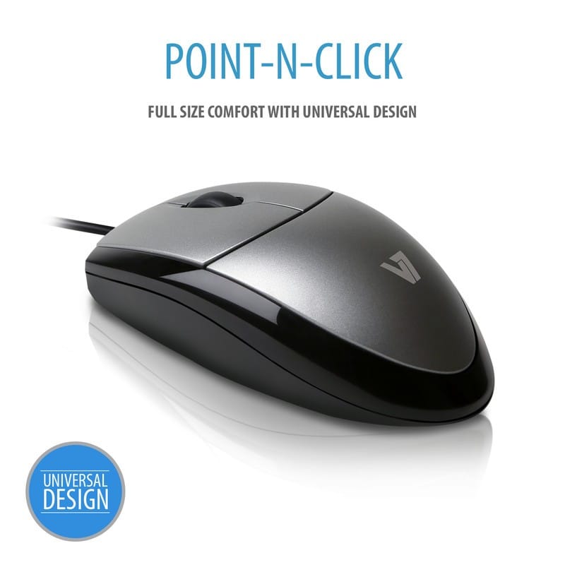 Souris USB V7 Filaire à LED optique - Gris (MV3000010-5EC) — image 7