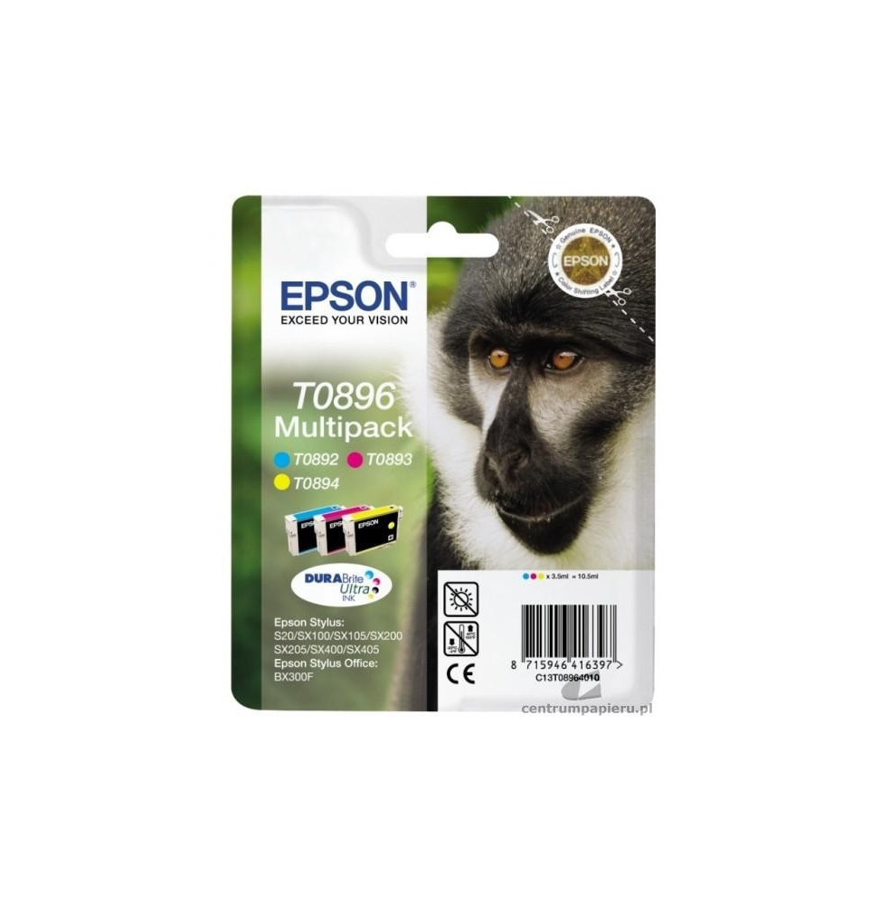 Multipack cartouche d'encre Epson 3 couleurs (C13T08964010)
