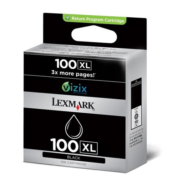 Cartouche d'encre Lexmark Return Programme haute capacité noir 100XL (14N1068E)