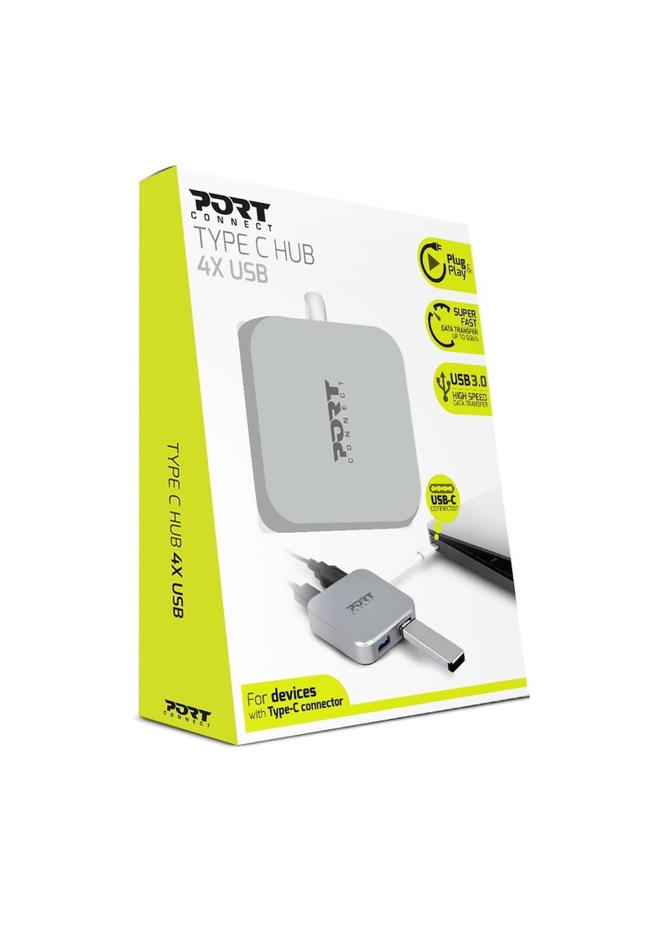 Hub USB 3.0 PortDesigns - 4 Ports Type C (900123) — image 2