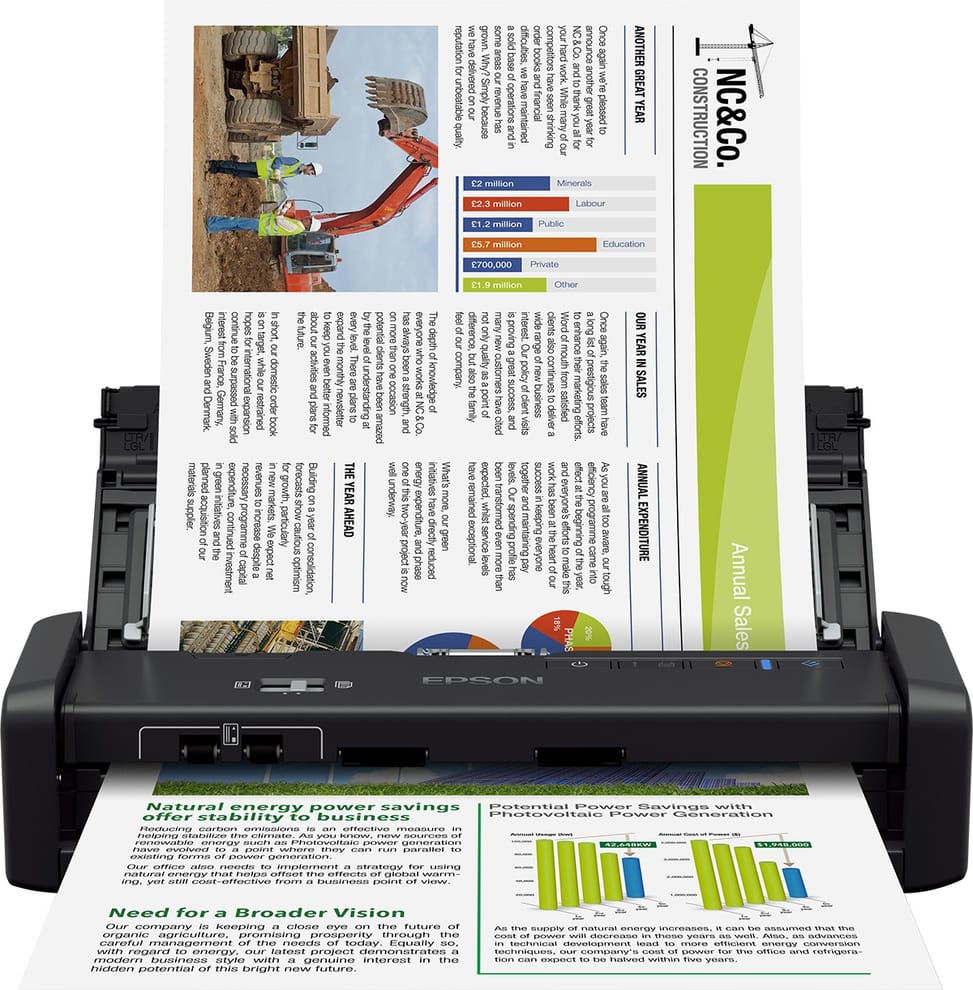 Epson WorkForce DS-360W Portable Scanner with Wi-Fi and battery (B11B242401) — image 1