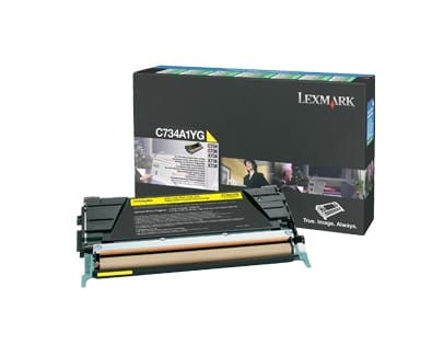 Cartouche toner Lexmark Return Programme (6K) C734,C736,X734,X736,X738 jaune (C734A1YG)