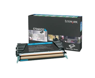 Cartouche toner Lexmark Return Programme (6K) C734,C736,X734,X736,X738 cyan (C734A1CG)