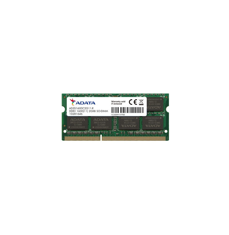 Barrette mémoire ADATA SO-DIMM 2GB DDR3 1600MHz - PC Portable (AD3S1600C2G11)