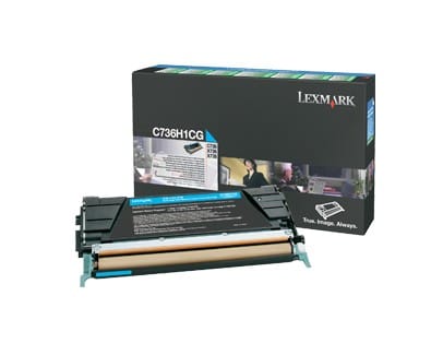 Cartouche toner Lexmark pour C736, X736, X738 cyan (C736H1CG)